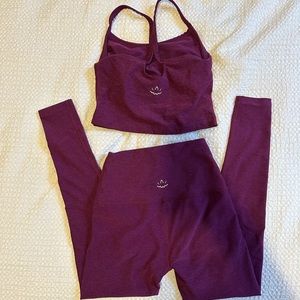 Beyond Yoga midi legging and slim racer back crop tank set